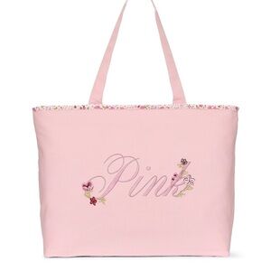 Limited Edition & Sold Out — PINK Floral Embroidered Tote Bag